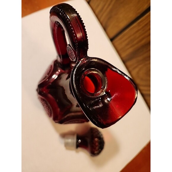 Vintage AVON 1876 Cape Cod Cruet Rubty Red Glass Pitcher Bottle EMPTY - Picture 5 of 8